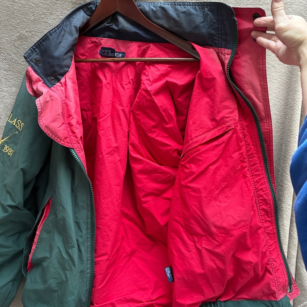 Vintage Nautica Challenge J-Class Sailing Jacket Green/Red Size L 1990s Preppy - Picture 9 of 14